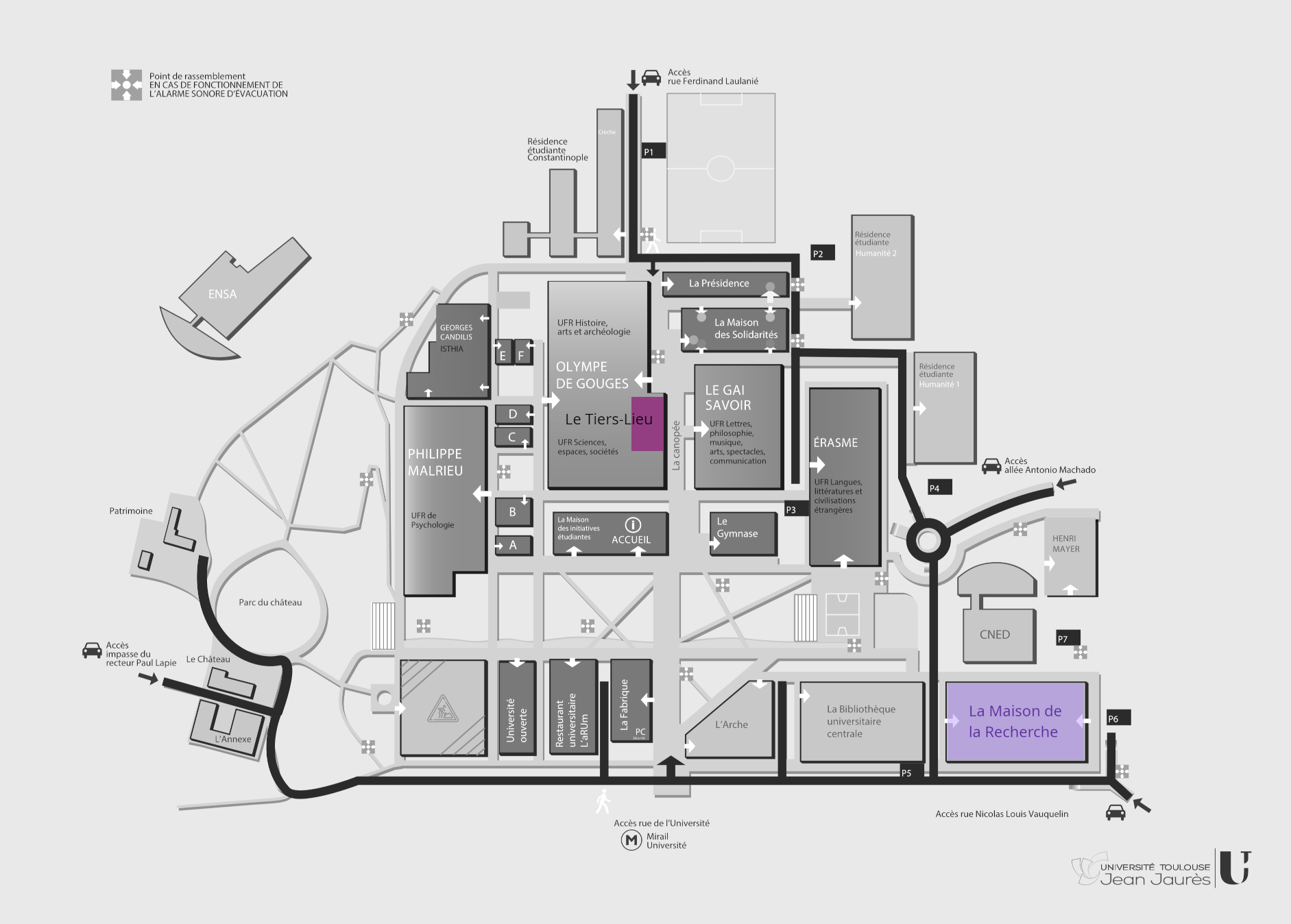 Plan du campus du Mirail