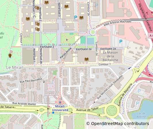 Carte du campus, acc&egrave;s &agrave; la Maison de la Recherche
